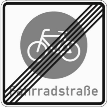 Schild zeigt Ende einer Fahrradstraße an
