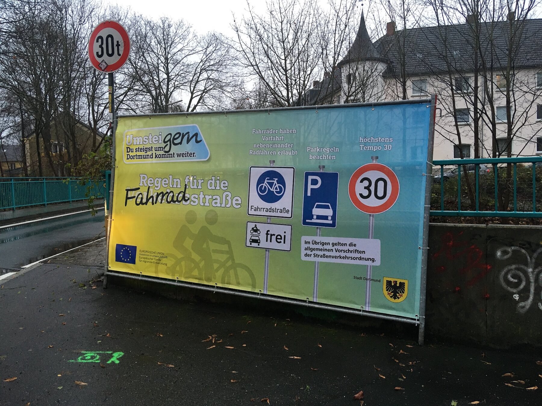Schild zu Dortmunder Fahrradstraßen